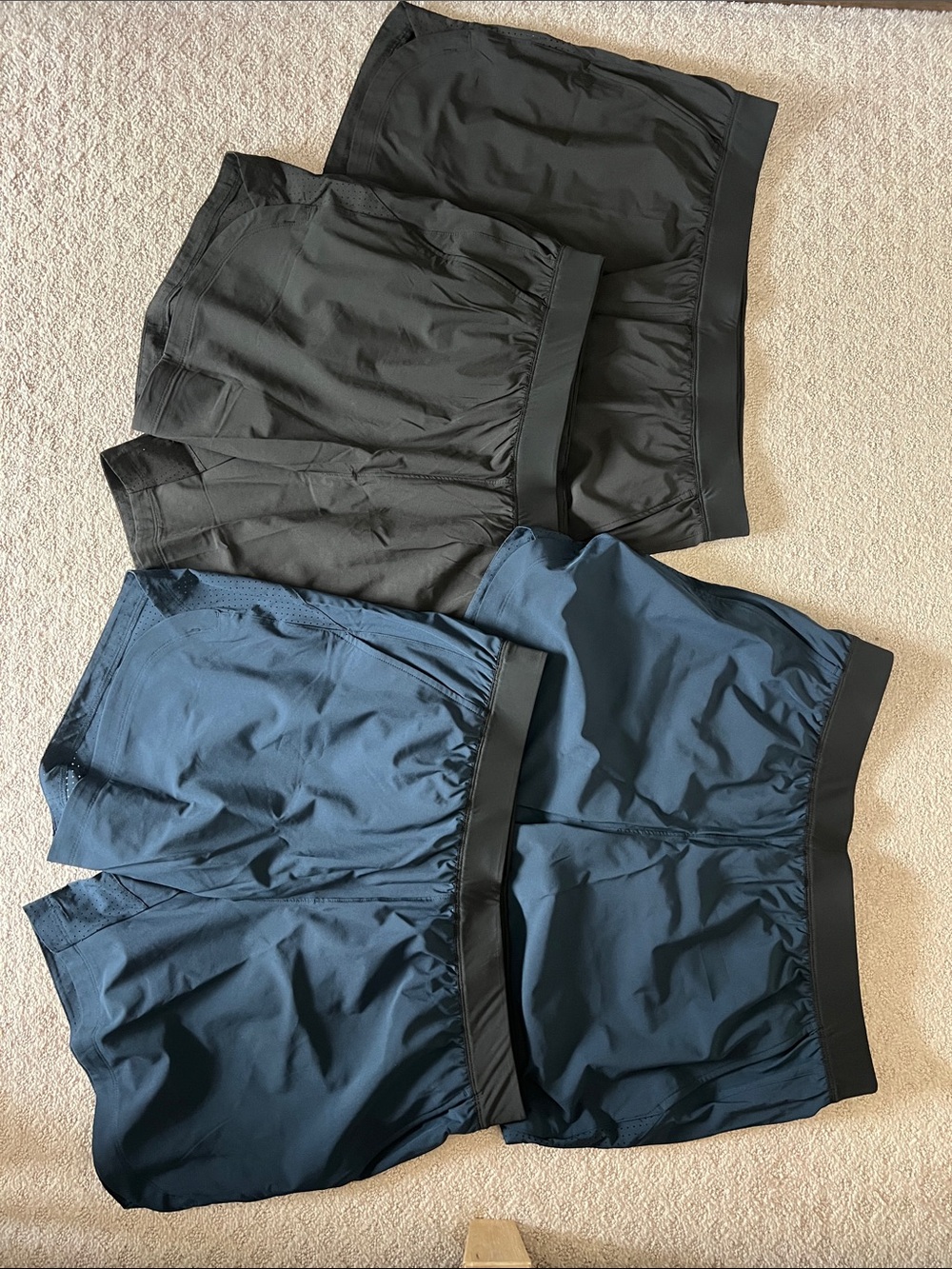 Men's Athletic Shorts 4 Pack - 2 Black and 2 Navy